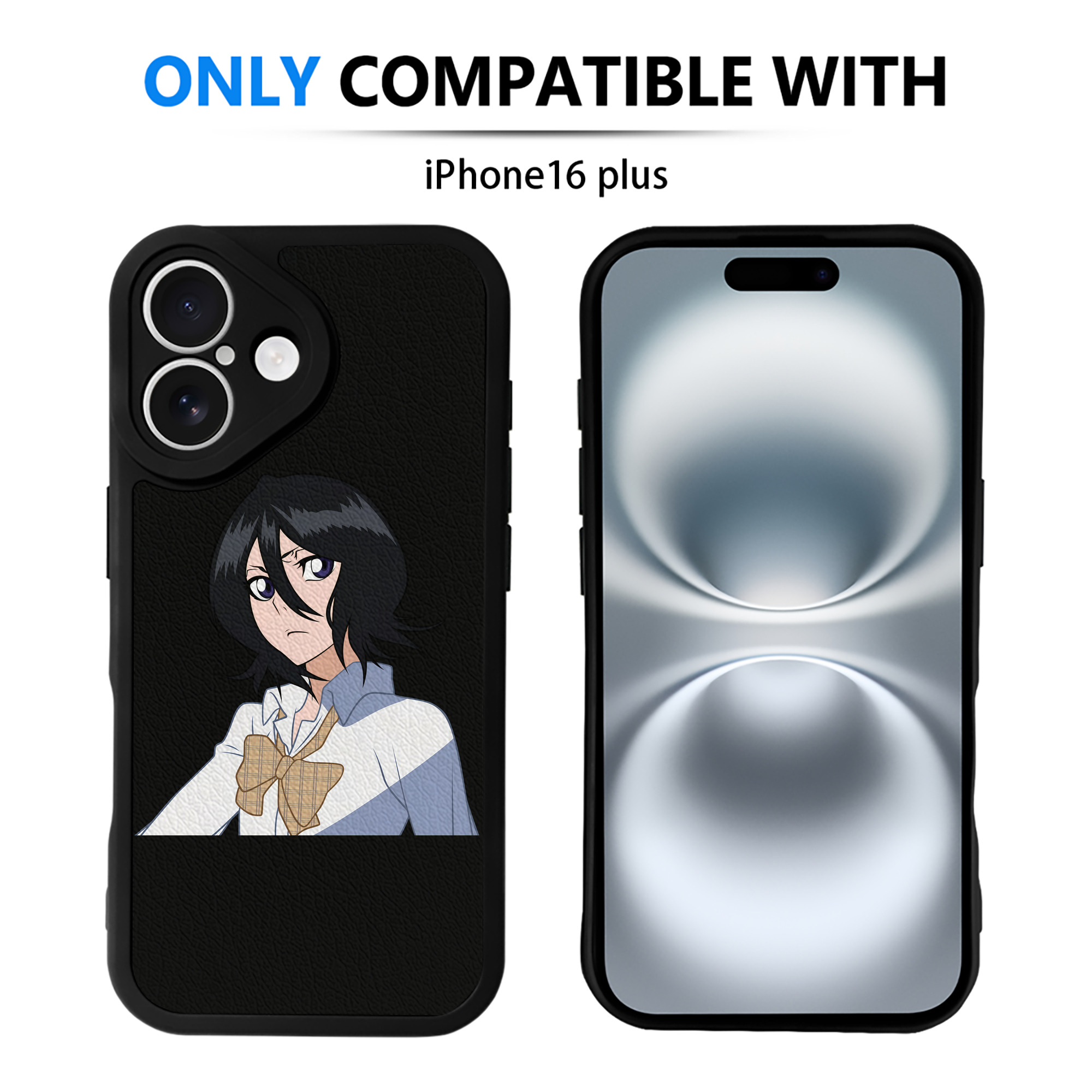 （画像用） ブリーチ 朽木ルキア BLEACH Kuchiki Rukia 【iPhone 16シリーズ対応】シリコンスマホケース（レザー調） 材質：シリコン